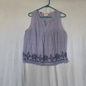 Knox Rose Purple Textured Sleeveless Top